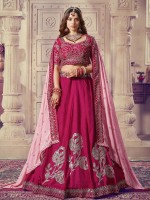 Rani Pink Premium Viscose Upada Silk Lehenga Choli